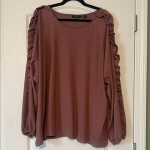 Studio Park Dusty Rose Ruffled Blouse Size 5X